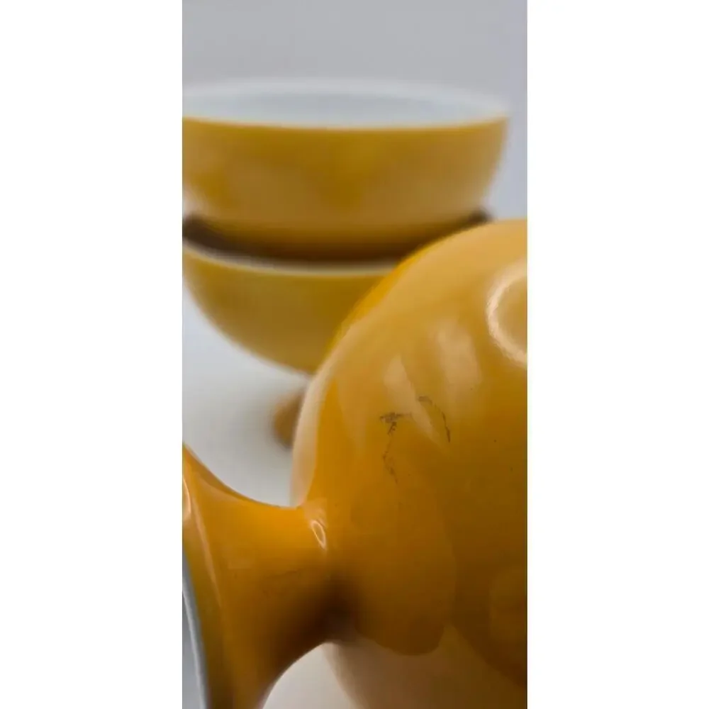 Mid- Century Yellow Ceramic Dessert Cups - Set of 4